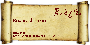 Rudas Áron névjegykártya