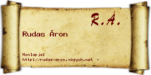 Rudas Áron névjegykártya